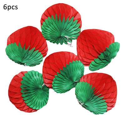 

6Pcs Hanging Paper Strawberry Flower Honeycomb Ball Wedding Party Festival Decor