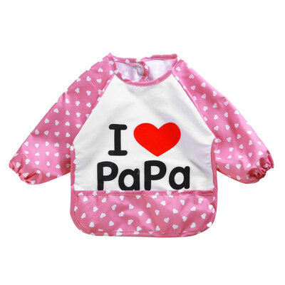 

Lovely Infant Waterproof Bib Apron Apron Clothing Lunch Practical Baby I Love MamaPapa Print Bib