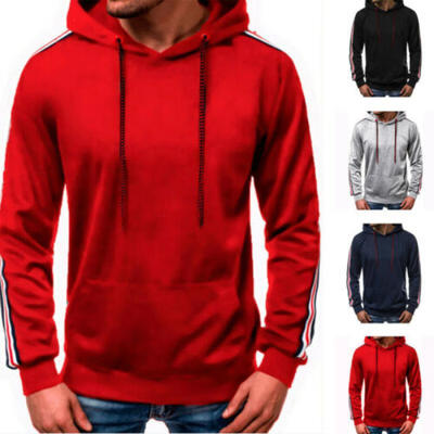 

Men Autumn Casual Hoodie Warm Pullover Fleece Sweatshirts Hooded Coat Plain Tops