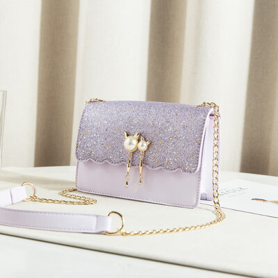 

Summer little girl fashion chain bag small square bag foreign gas woman single shoulder slant