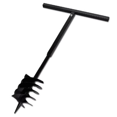 

Ground Drill Handle Auger Bit 709" Black Three Spirals Steel