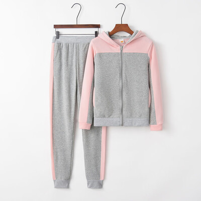 

Tailored Women Solid Color Hooded Sweatshirt&pant Tracksuit Sport Suit
