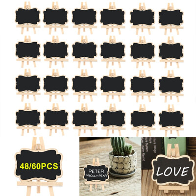 

12244860PCS Mini Blackboard Chalkboards Wooden Christmas Decoration Wedding Birthday Tag Drawing Board