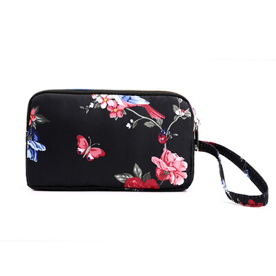 

Mini printing hand bag female flower printing hand bag portable mobile phone bag coin purse small cloth bag