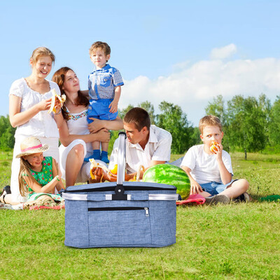

Gobestart Collapsible Cooler Bag Insulated Picnic Basket Shopping Basket Pcnic Bag