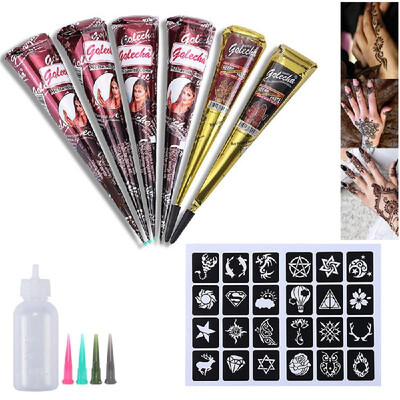 

Temporary Tattoo Tool Kit Tattooing Stencils Cream Empty Bottle Tubes for Tattoo DIY & Salon Use