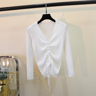 

Ladies Sexy Off Shoulder Long Sleeve Blouse Tops Drawstring Slim Autumn Sweater
