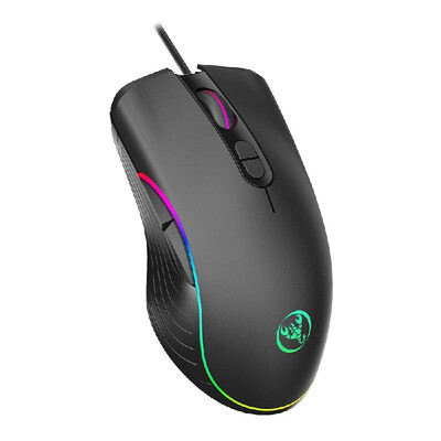

HXSJ Wired Gaming Mouse DPI6400 Optical Mice RGB Backlit Office Mouse 7 Buttons Ergonomic Design