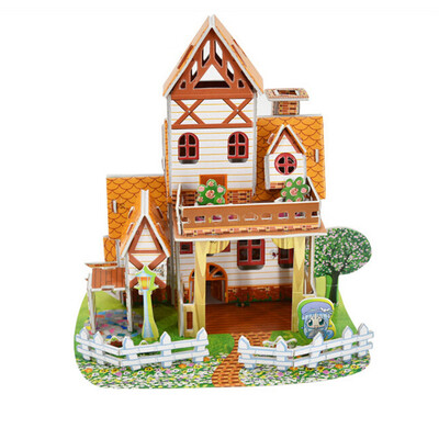 

Gotoamei 3D DIY Puzzle Castle Model Cartoon House Assembling Paper Toy Kid Early Learning