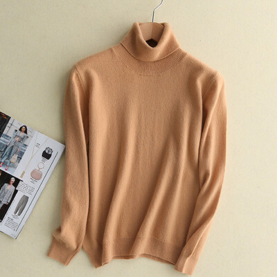 

QIANMUCHUN Womens High Lapel Cashmere woolen sweater Comfort Soft 5782