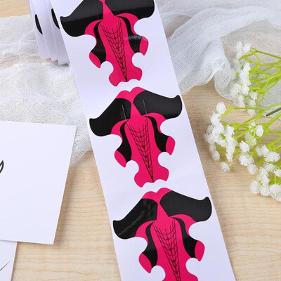 

100pcs French Nail Form Acrylic Tip Gel Nails Sticker Extension Curl Form