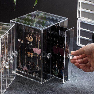 

Gobestart 3-Layers Transparent Jewelry Display Shelf howing Shelf Earrings Display Stand