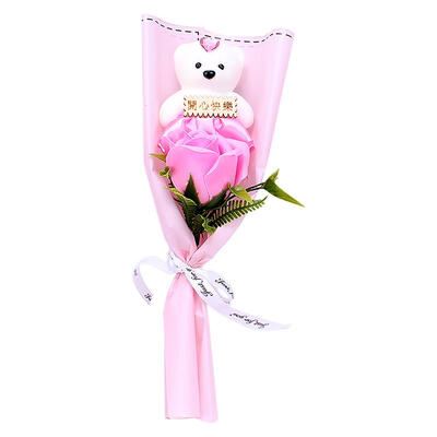 

Creative Cute Bear Preserved Soap Rose Flower Mini Bouquet Birthday Gifts