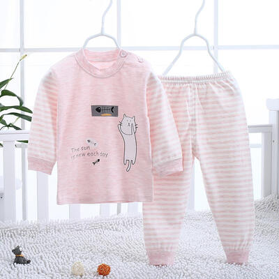

2pcs Stripe Baby Clothes Set Casual Kids Cotton Tops Pants Spring Underwear