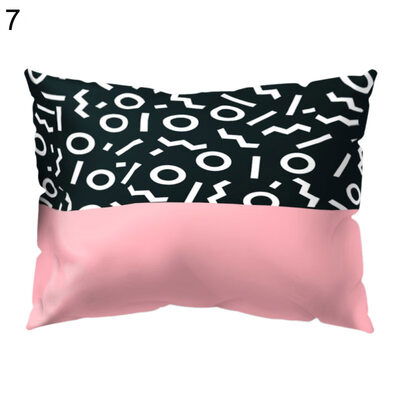 

Color Block Geometric Pattern Pillow Cover Cushion Case Home Sofa Hotel Decor