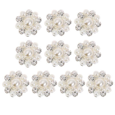 

10pcs Artificial Pearl Drop Rhinestones DIY Button Accessory Wedding Decor