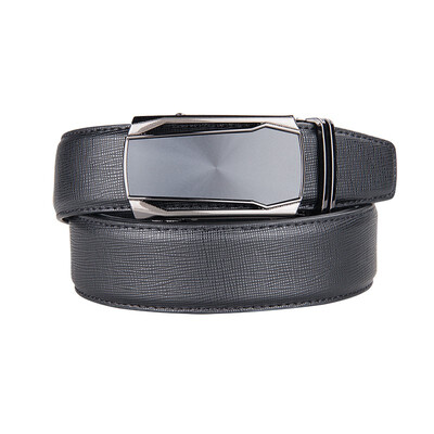 

BPSTAR Mens Automatic Buckle Genuine Leather Mens Ratchet Holeless Belt Business High Quality Mens Real Belt for Pants