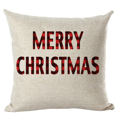 

Siaonvr Merry Christmas Pillow Cases Linen Sofa Cushion Cover Home Decor Pillow Core