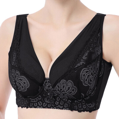 

Toponeto Womens Sexy Plus Size Adjustable Breathable Extra-Elastic Lace Translucent Bra