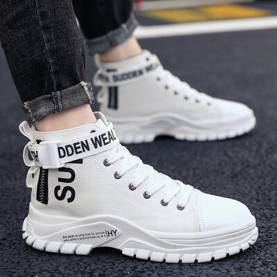 

Autumn Korean version of mens shoes sports leisure high-top canvas shoes in the summer tide shoes