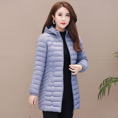 

Tailored Fashion Women Outerwear Long Sleeve Zipper Tops Hooded Button Cotton-padded Coat