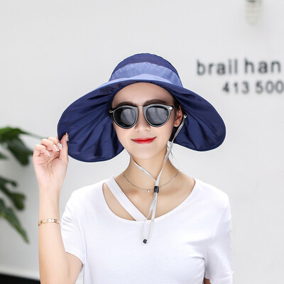 

Hat Female Summer Sun Cap Korean version sunshade cap UV-proof foldable outdoor sunscreen big beach cap