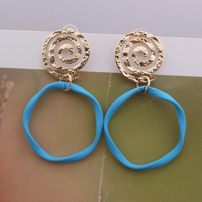 

EK537 New Fashion Metal Painted Waterdrop Heart Pendant Earrings for Women Handmade Sweet Wedding Jewelry Christmas Gift