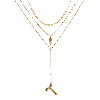 

Gold Color Initial natural freshwater pearl Necklace Personalized Letter Necklace Jewelry For Women Accessories Girlfriend Gift