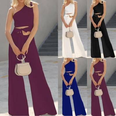 

Fashion Elegant Women Striped Casual Summer Jumpsuit Party Clubwear Wide Leg Pants