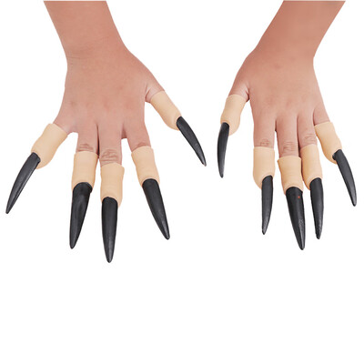 

Siaonvr 10pcs Zombies Witch Fake Finger Nail Set Halloween Masquerade Finger Nails