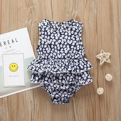 

Summer Newborn Infant Baby Girl Floral Clothes Sleeveless Romper Dress Outfit