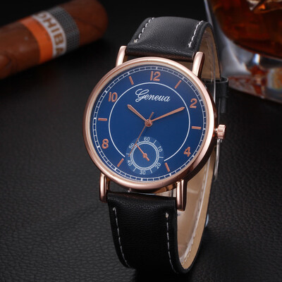 

Fashion Mens Leather Military Casual Analog Quartz Wrist Watch Business Watches Sports Watches Dial Clock Dropshipping &Ff