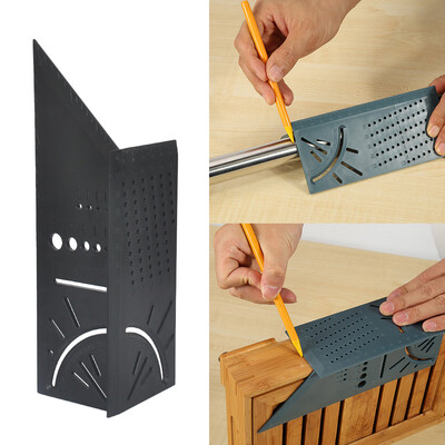 

3D Rule Square Layout Miter 45° 90° Metric Rule with Pen for Woodworking