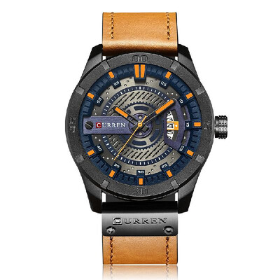 

CURREN Fashion Genuine Leather Men Watches 1ATM Life Water-resistant Quartz Casual Man Watch Relogio Musculino