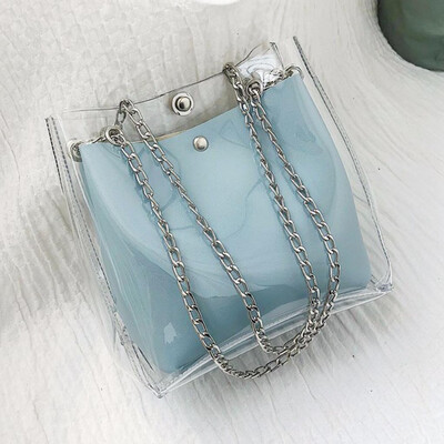 

Tailored Women Small Transparent Bucket Bags Chain Bag Totes Compound Mini Bag