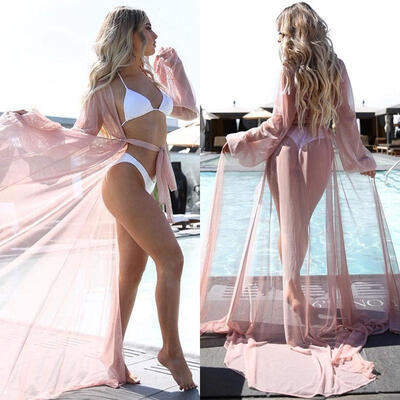

See-through Women Sexy Bathing Suit Swimwear Bikini Sarong Cover Up Dress Beach Wear Cover