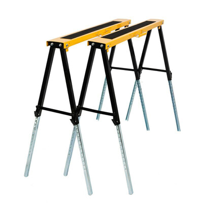 

2 Pack Heavy Duty Saw Horse Steel Folding Legs Adjustable Portable