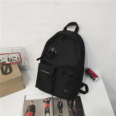 

Tailored Large Capacity Solid Color Waterproof Nylon Casual Backpack School Bag