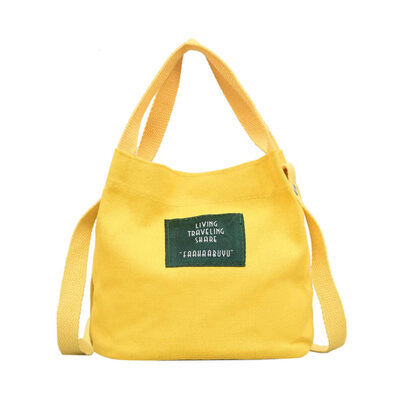 

Outdoor Solid Color Casual Women Canvas Tote Lightweight Crossbody Shoulder Bag