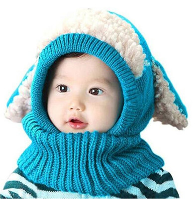 

Baby Boys Girls Beanie Hat Cap Cute 3D Sheep Ears Winter Warm Knit Hat&Scarf
