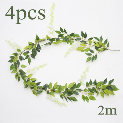 

Artificial Flower Wisteria Garland Vine Rattan Hanging Wedding Floral Decor 2m