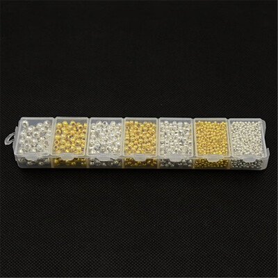 

PH PANDAHALL 1 Small Box Mixed Color Iron Round Spacer Beads