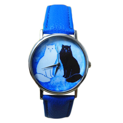 

Watch Women Quartz Clock Women Brand Fashion Print Cat Pattern Charm Dress Wristwatch Womens Relogio Feminino High Quality &Ff