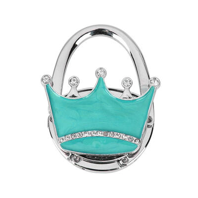 

Rhinestone Crown Shape Folding Table Edge Handbag Purse Hook Hanger Holder