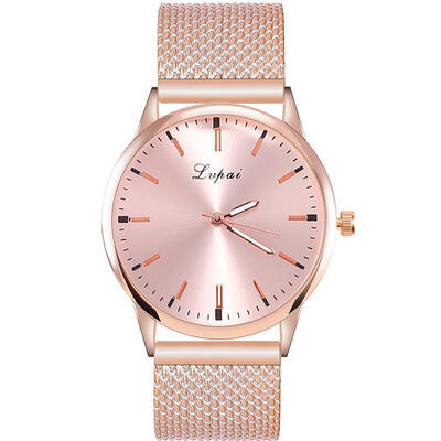 

Relogio Feminino Fashion Minimalist Watch Womens Mesh Band Stainless Steel Analog Quartz Wristwatch Lady Luxury Rose Watches