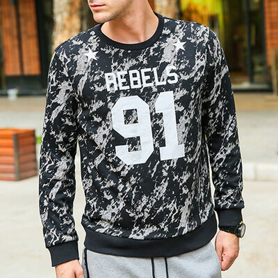 

Toponeto Mens New Fashion Casual Camouflage T-Shirt Long Sleeve Letter Printing Tops