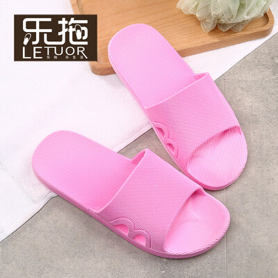 

Le drag letuo home bathroom soft bottom non-slip home beach bath men&women couple casual sandals&slippers LT2701 female models pink 3839 yards