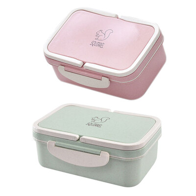 

Double Rectangle Cover Lunchbox Microwave Oven Student Adult High Capacity Compartment Bento Box