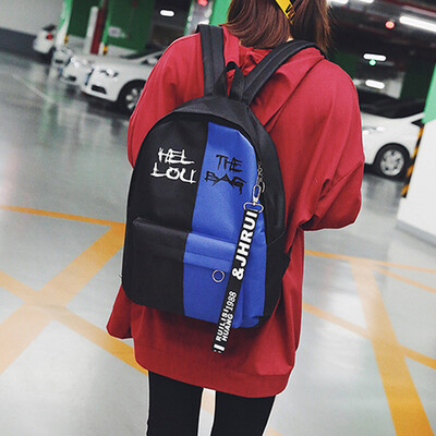 

Tailored Fashion Women Or Men Nylon Hit Color Schoolbag Gripesack Backpark Blue