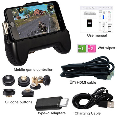 

PUBG Controller Gamepad HDMI Display Adapter PUBG Mobile Joystick L1 R1 for iPhone Android Same Screen Converter To TV Projector